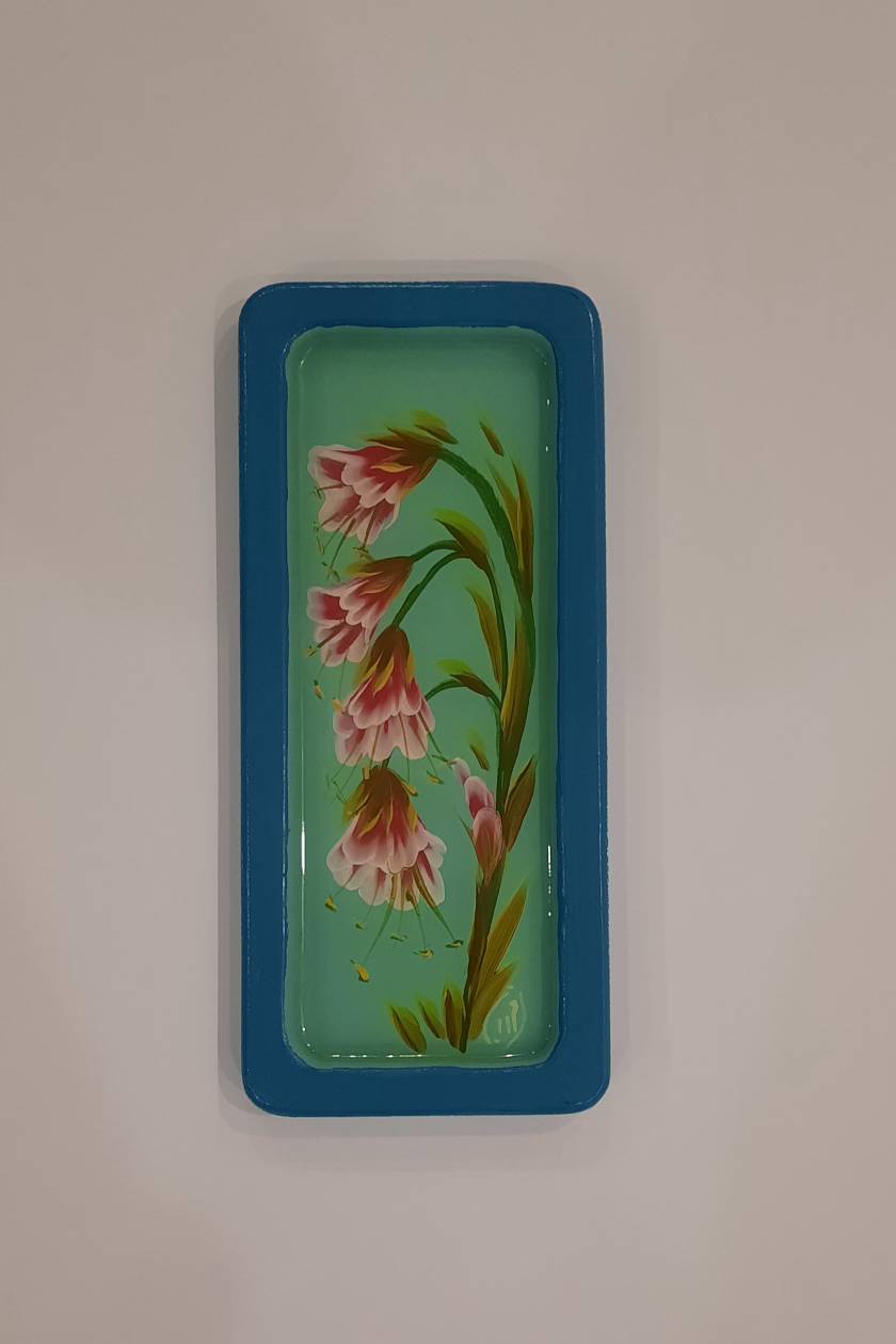 سینی چوبی نقاشی شده، رزین دار، 21*10