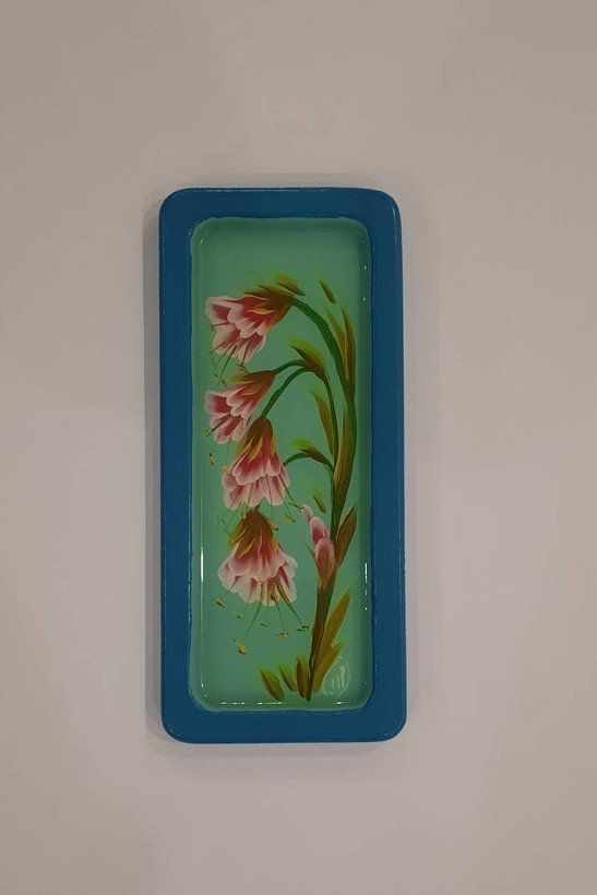 سینی چوبی نقاشی شده، رزین دار، 21*10