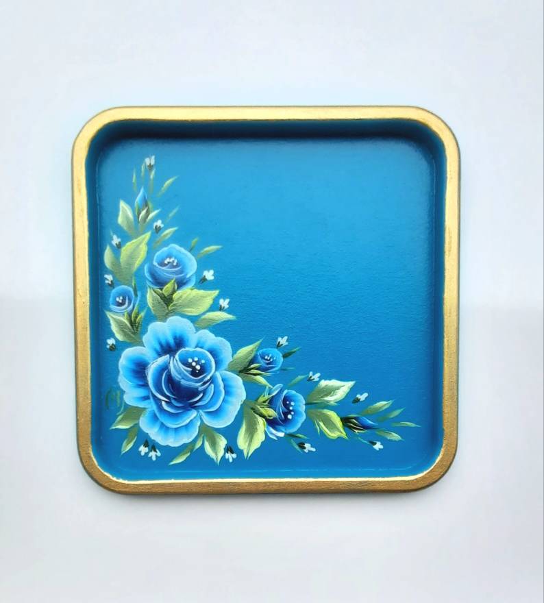 سینی چوبی نقاشی شده، ۲۰×۲۰